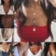 * 5 Arany többrétegű kereszt Penda ... - Női Boho többrétegű choker hosszú lánc állítás nyaklánc medál ékszer