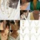 * 1 Arany Szögű Betűk Nyaklánc - Női Boho többrétegű choker hosszú lánc állítás nyaklánc medál ékszer ajándék