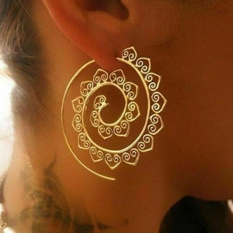 * 04 Arany - Vintage Boho etnikai bojt fülbevalók türkiz gyöngyökkel horog női füllengő ajándék