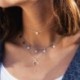 * 168 Arany szerelmes szív hosszú függőben ... - Többrétegű női női ötvözet kulcscsont choker nyaklánc bűbáj lánc
