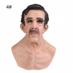 4 - UK_ Halloween Party Reális öreg férfiak Latex arcvédő fejfedő Masquerade Costu