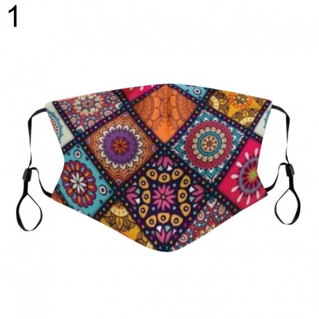 1 - UK_ Porálló arcvédő, állítható fülbevalóval nyomtatott divat újrafelhasználható Washa