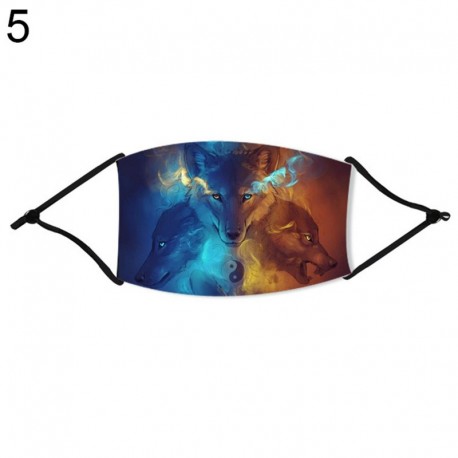 5. - UK_ ÁLLATI LION TIGER WOLF DIGITAL PRINT LÉLEGZHETŐ UNISEX FELHASZNÁLHATÓ ARCTAKARÓ O