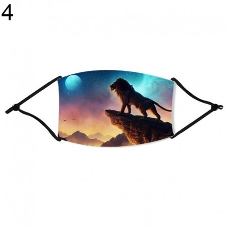 4 - UK_ ÁLLATI LION TIGER WOLF DIGITAL PRINT LÉLEGZHETŐ UNISEX FELHASZNÁLHATÓ ARCTAKARÓ O
