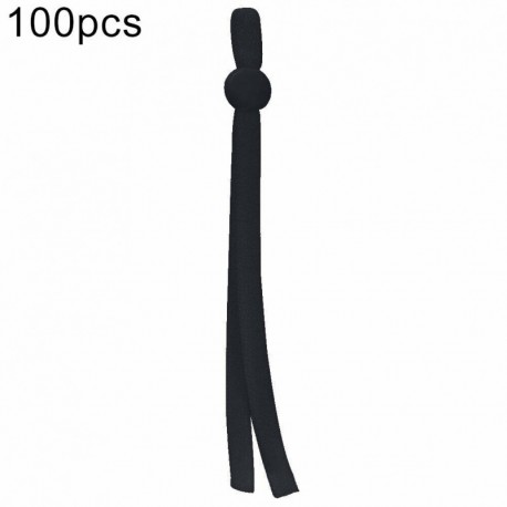 Fekete - UK_ 100x arcvédő fülfüggesztő elasztikus kötél lapos csattartó csúszásgátló Earloop N