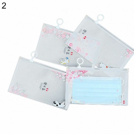 2 - Kültéri 4db-os újrafelhasználható arctakaró tárolótáska cipzáras hordozható szervezővel