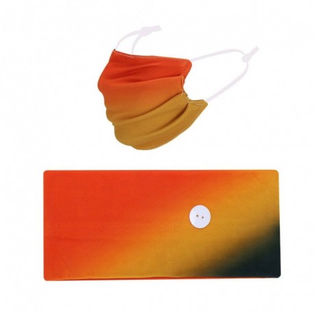 Narancsvörös - UK_ 2020 Színátmenet széles oldalsó hajpánt gombos arccal borított szett fejpánt haj Ho