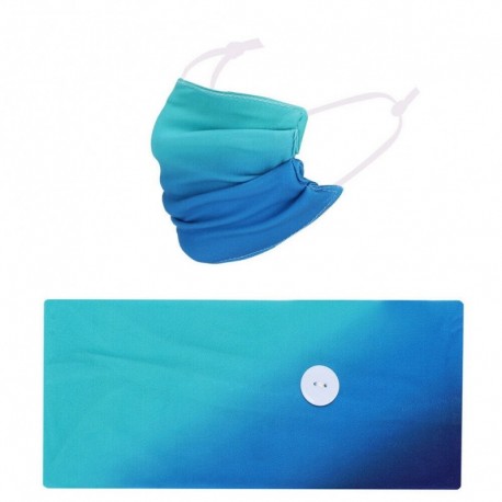 Kék-tó - UK_ 2020 Színátmenet széles oldalsó hajpánt gombos arccal borított szett fejpánt haj Ho