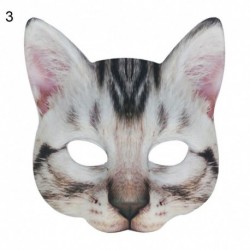 3 - UK_ Életszerű macska fél arcvédő takaró Halloween Cosplay Party Prop segédprogram