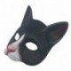 6. - UK_ Életszerű macska fél arcvédő takaró Halloween Cosplay Party Prop segédprogram