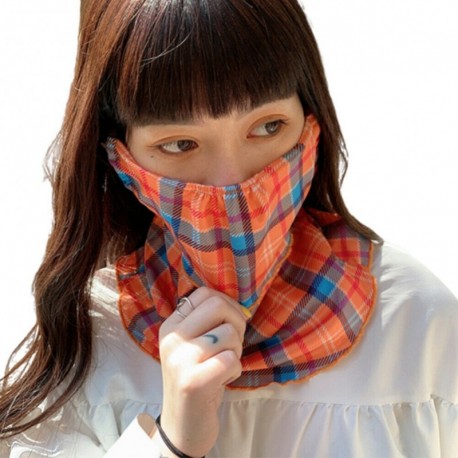 Narancssárga kockás - UK_ KF_ Bandana fülfüggő sport napvédő arcvédő nyak gaiter cső Sc