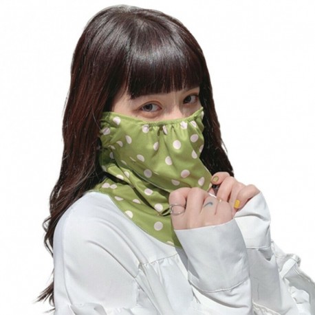 Avokádó zöld pöttyök - UK_ KF_ Bandana fülfüggő sport napvédő arcvédő nyak gaiter cső Sc