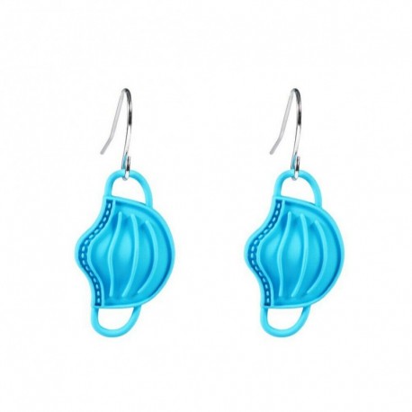 Kék - UK_ LT_ Női rajzfilm arcvédő Dangle ötvözetű fülhorgos fülbevaló Party Club ékszer