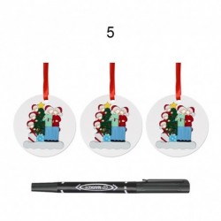 5. - UK_ 3db Hóember karácsonyfák arcborítással Kerek Xmas Fesztivál Medál Dec