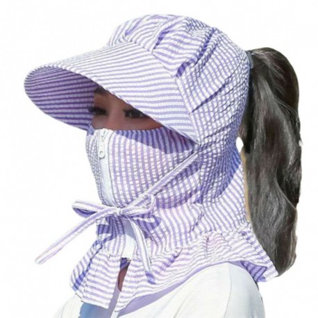 Világos lila - UK_ Női porvédő napvédő teljes arc nyakhuzat Nyári lovas kalap sapka