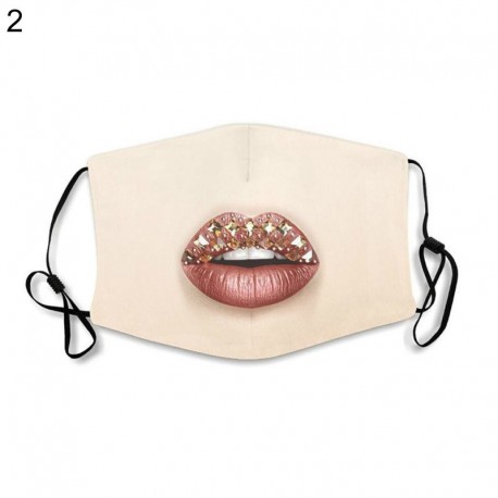 2 - UK_ ajakifejezés kreatív poliészter porvédő arcborító party dekor prop