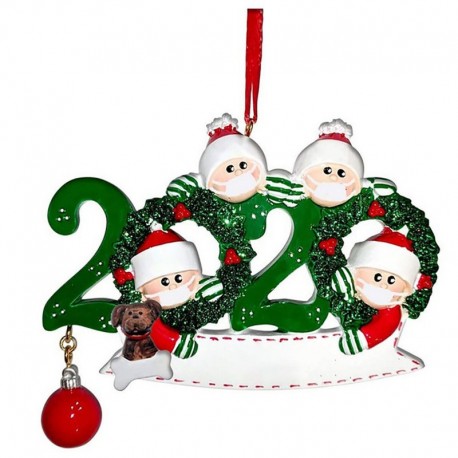 2020 4. stílusú emberek - KREATÍV 2020-as KARÁCSONYFÁJÁNAK FÜGGŐ DÍSZI ARCBORÍTÓ CSALÁDI ÍRÓ NEVE