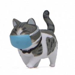 Fekete fehér szív csík - UK_ CUTE ARCBORÍTÓ KÖZÖS MACSKA MINI MODELL FIGURA DÍSZ MIKRO TÁJ DEKOR S