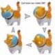 Fekete fehér szív csík - UK_ CUTE ARCBORÍTÓ KÖZÖS MACSKA MINI MODELL FIGURA DÍSZ MIKRO TÁJ DEKOR S