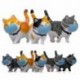 3-színű - LT_ CUTE ARCBORÍTÓ Kövér macska MINI modell figura dísz ornamentikus mikroszkóp dísz