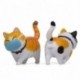 3-színű - LT_ CUTE ARCBORÍTÓ Kövér macska MINI modell figura dísz ornamentikus mikroszkóp dísz