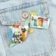 Színes - BTS csoportképes zománc kitűző - KPOP - BTS - Bangtan Boys