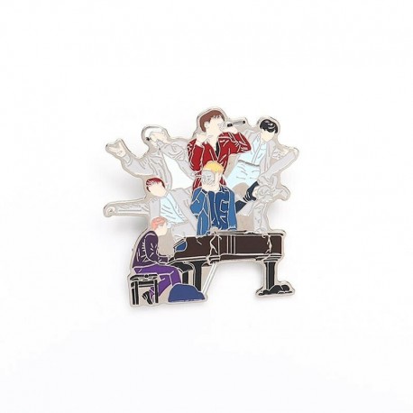 Színes - BTS csoportképes zománc kitűző - KPOP - BTS - Bangtan Boys