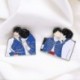 Színes - BTS csoportképes zománc kitűző - KPOP - BTS - Bangtan Boys