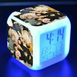 BTS csoportképes - Színváltós LED ébresztőóra naptárral és hőmérővel - KPOP - BTS - Bangtan Boys - 6