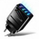 UK dugó (fehér) - USA / EU / Egyesült Királyság 4 portos QC3.0 gyors gyorstöltő USB hub fali töltő hálózati adapter