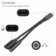 Fekete - C-típusú USB-C - 3,5 mm-es Aux audio töltőkábel-adapter osztó fejhallgató-csatlakozó