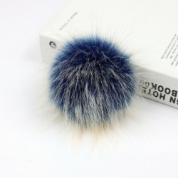 12 cm-es fehér   nyomógomb - Barkácsolás Női Faux Mosómedve Szőrme Pom Poms Labda a Beanie Hat kiegészítők