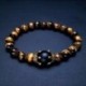 * 5 - Charm karkötő férfi divat luxus korona tigris szem kő gyöngy karkötő ékszer