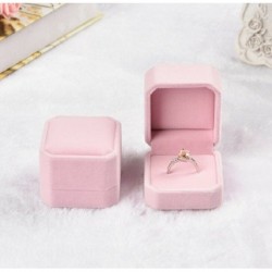 Rózsaszín - Gyémánt gyűrűs doboz fehér színes bársony ékszerek ajándék esküvői ajánlat eljegyzés
