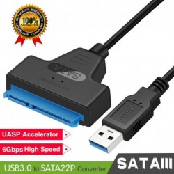 Nincs szín - USB 3.0 - SATA 22Pin adapterkábel 2,5 &quot külső merevlemez-meghajtó HDD SSD HQ-hoz