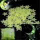 Kék hópehely - 50x csillagok hópelyhében világítanak a sötét fényes fluoreszkáló fal matrica szoba dekorációval