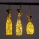 10 Led melegfehér - Napelemes borosüveg világítás 20 LED vízálló réz parafa alakú világítás