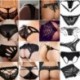 * 4 Fekete egy szabályos méret - Női szexi fehérnemű csipke tanga G-string V-string bugyi Knickers fehérnemű