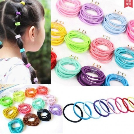 Nincs szín - 100 színes baba gyerek lány elasztikus apró haj nyakkendő szalag kötél gyűrű lófarok tartó