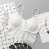 fehér - Csipke Crop felső melltartó virágmellény Bralet Camisole női trikó felsőrész Bralette Bustier