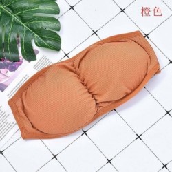 narancssárga - Női Basic Stretch zökkenőmentes pánt nélküli Bandeau cső felső melltartó párnázott fehérnemű HOT