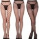 Fekete középső lyuk - Női fekete háló háló necc bodystocking harisnyanadrág harisnya harisnya zokni