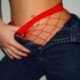 Fekete középső lyuk - Női fekete háló háló necc bodystocking harisnyanadrág harisnya harisnya zokni