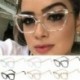Egyértelmű - Cat Eye szemüvegkeret átlátszó lencsés női optikai myopia szemüvegkeret