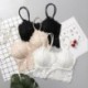 Fekete - Női vágott felső melltartó virágos mellény Bralet Camisole tartály felsők csipke Bralette Bustier
