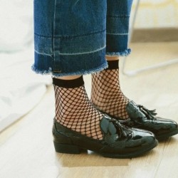 1 - Vintage női fodros íj necc boka magas zokni háló csipke hal háló rövid zokni