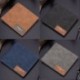 Sötétkék - Vintage férfi bőr pénztárca Billfold vászon Bifold pénztárca tengelykapcsoló kártya pénztartó