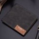 Fekete - Vintage férfi bőr pénztárca Billfold vászon Bifold pénztárca tengelykapcsoló kártya pénztartó