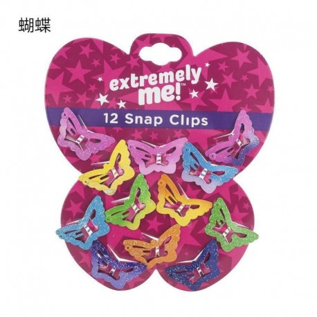 Pillangó-12Db - 12Pc Butterfly Star Baby Kids Girls hajtű Barrette hajtincsek Hajkiegészítők