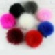 Természetes 2 * - 10 cm-es mosómedve szőrös bolyhos Pom Pom labda kalapos ruházat táska cipők kulcstartó barkácsolás